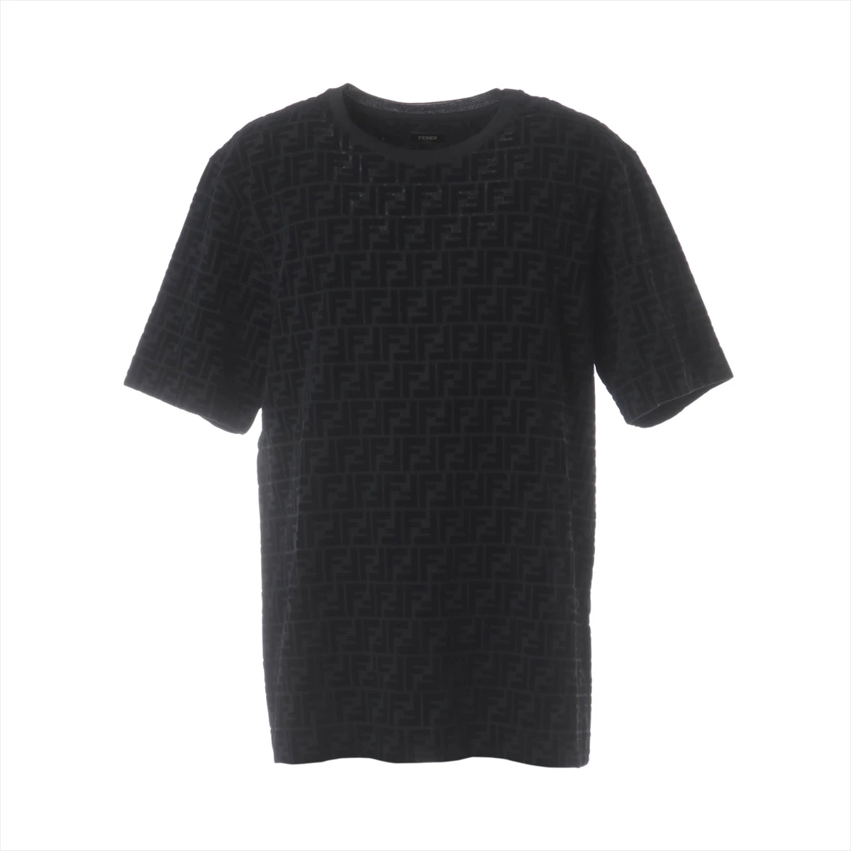 フェンディ ズッカ 22年 コットン×ナイロン Tシャツ L メンズ ブラック 
