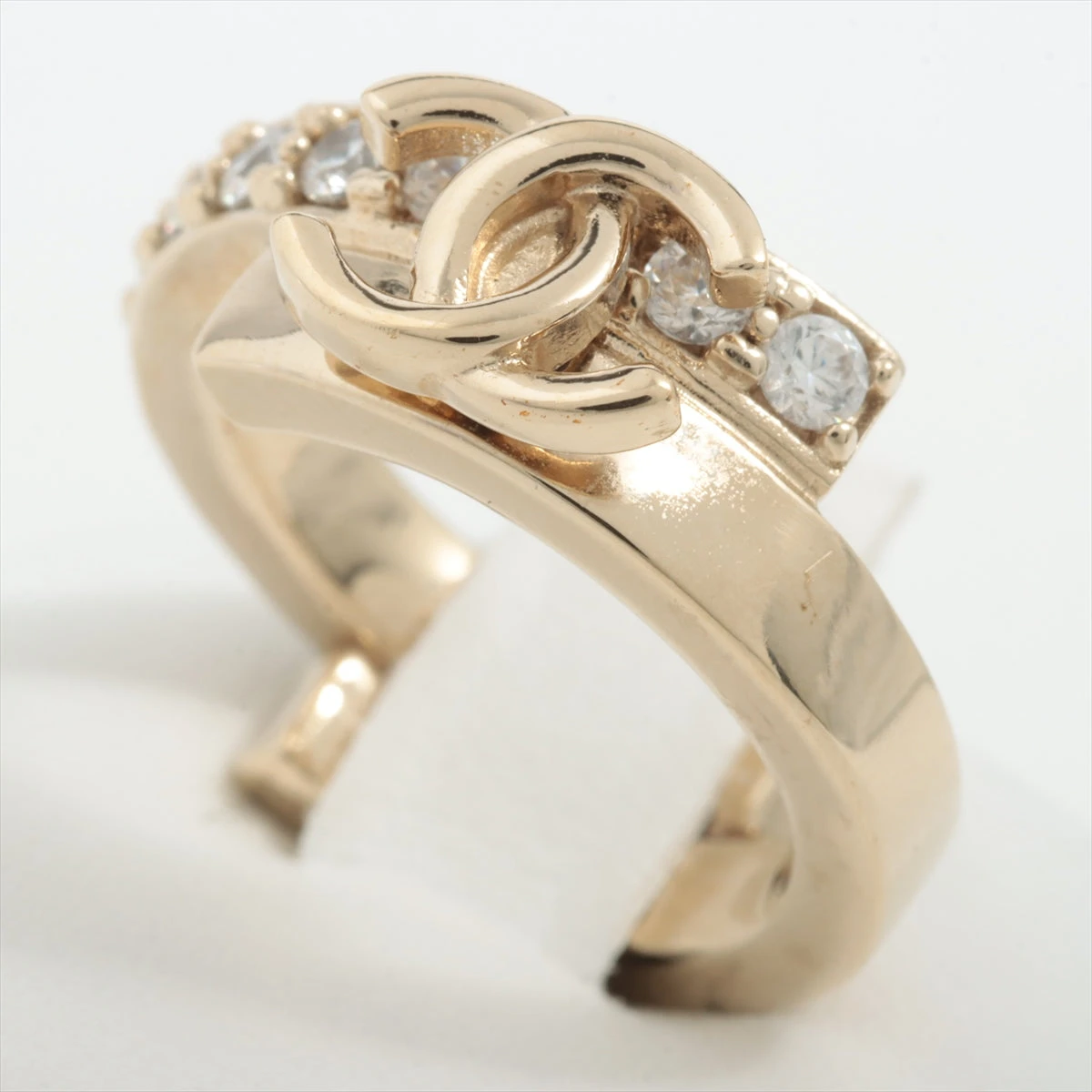 シャネル ココマーク B22B リング GP×ラインストーン ゴールド  