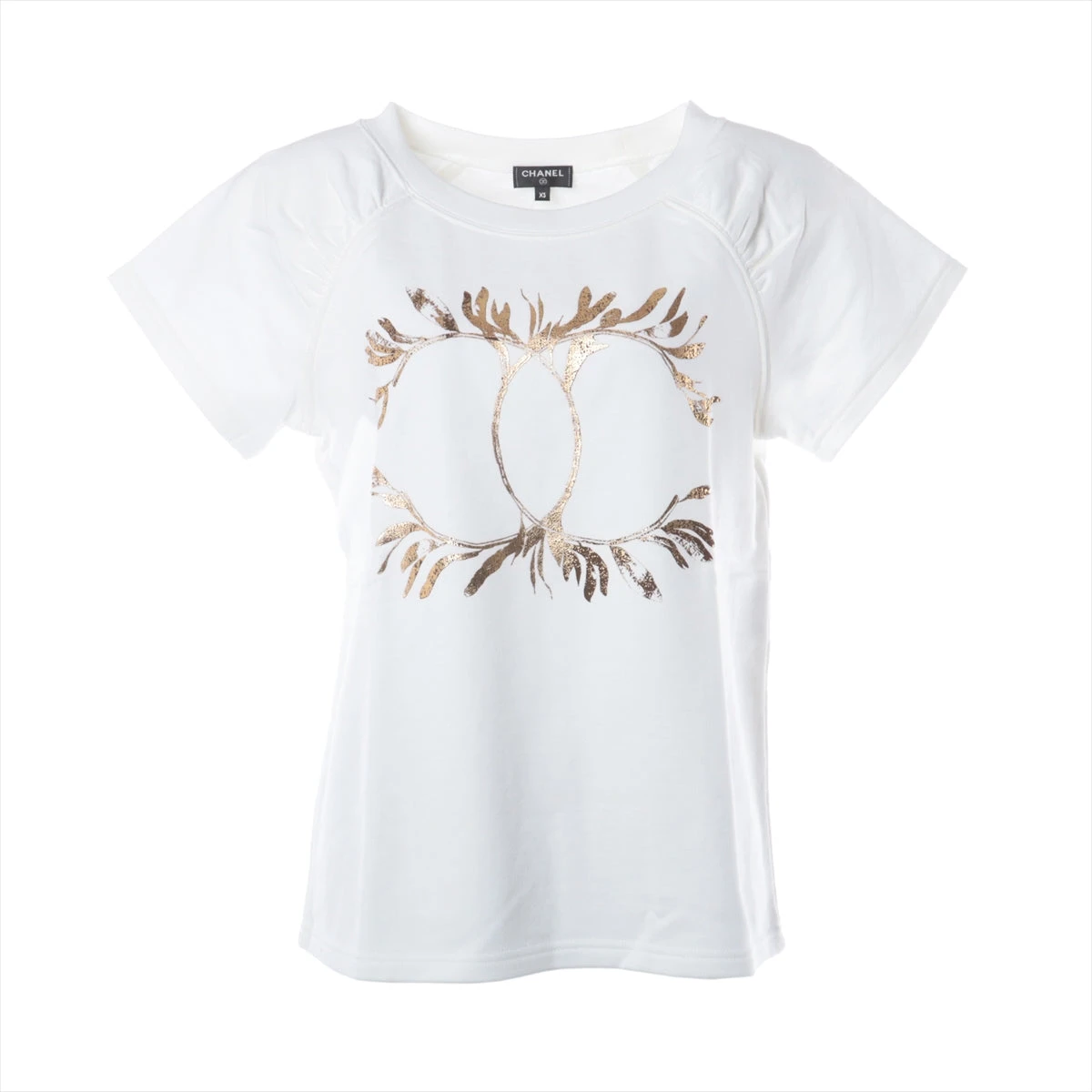 シャネル ココマーク コットン Tシャツ XS レディース ホワイト 肩