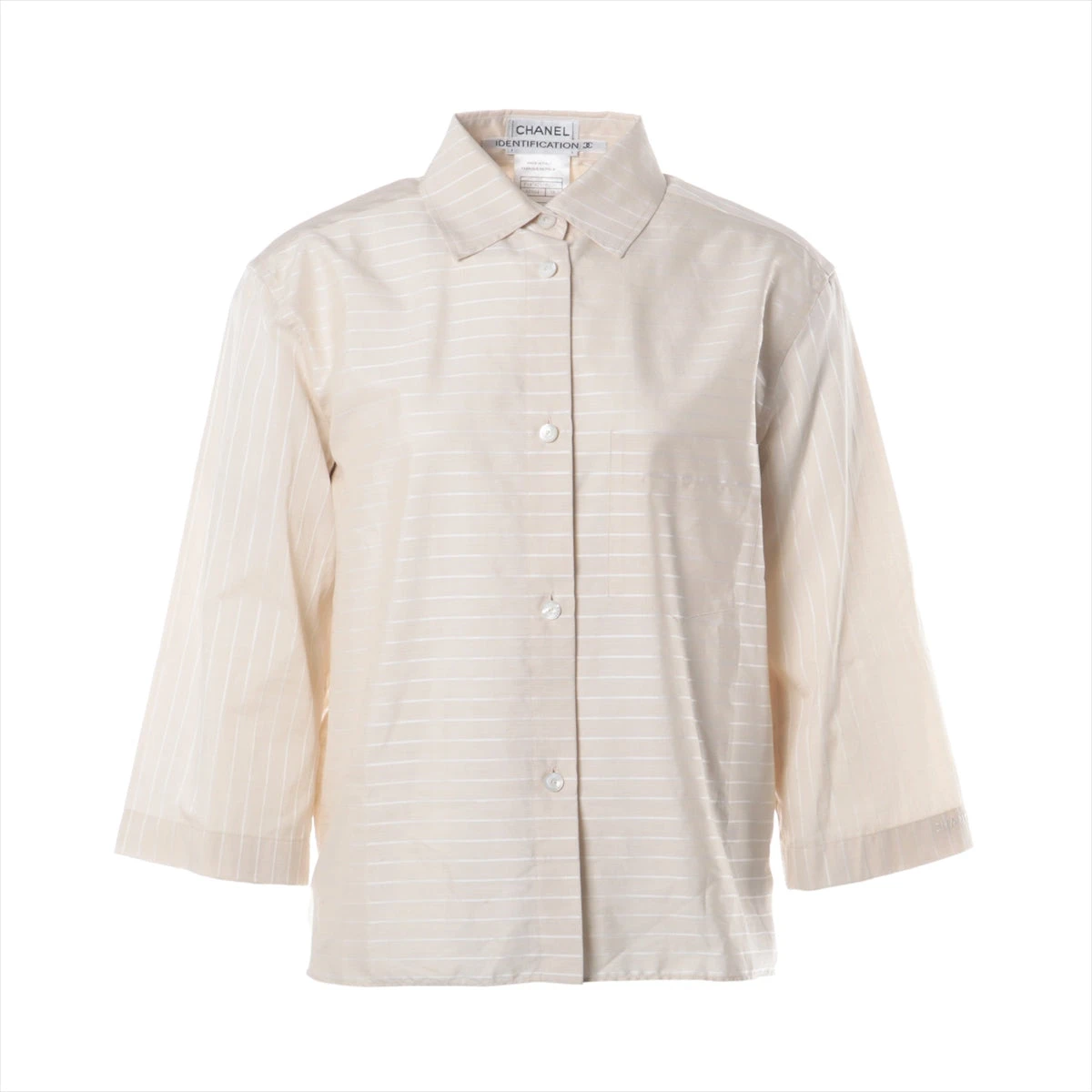 美品　CHANEL シャネル　コットン　カフス付　エアライン　シャツ　ジャケット CHANEL VINTAGE 09A PARIS-MOSCOW TWEED BLACK JEWELED JACKET CUFFS