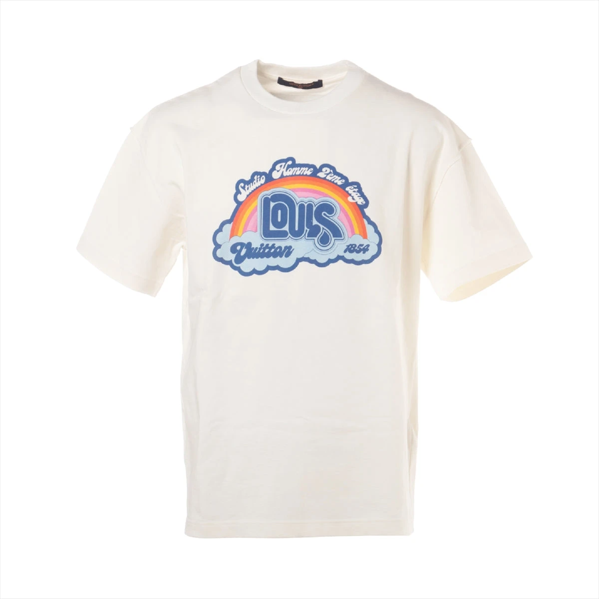 ヴィトン 23SS コットン Tシャツ S メンズ ホワイト RM231 インサイド 