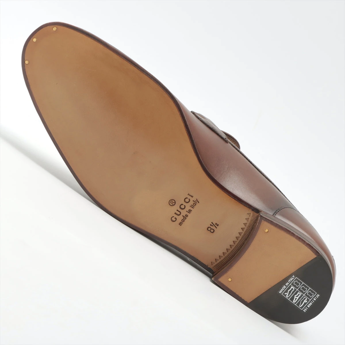 グッチ 4 1/2 21.5 レザー ホースビット ローファー コマンドソール GUCCI - グッチ 4 1/2 21.5 レザー ホースビット ローファー