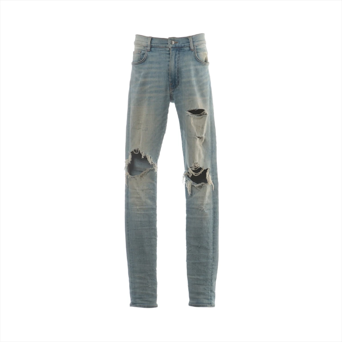 AMIRI ダメージ加工 ジーンズ ライトブルー slim fit 32 AMIRI ダメージ ルーズフィット ジーンズ | ブルー | FARFETCH JP