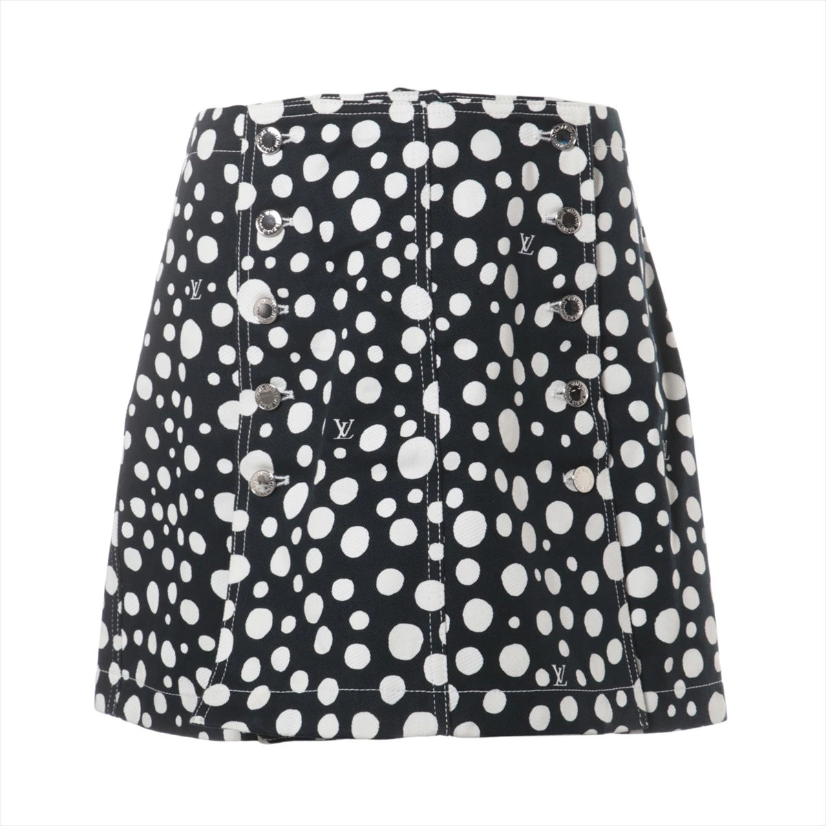 ヴィトン×草間彌生 23SS コットン スカート 38 レディース ブラック