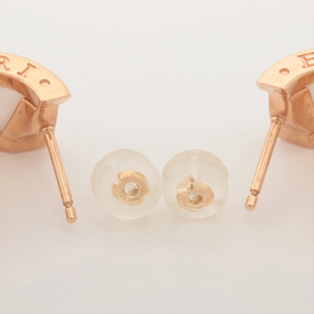 ブルガリ ビーゼロワン ピアス 750(PG)×セラミック 総7.6g キャッチ