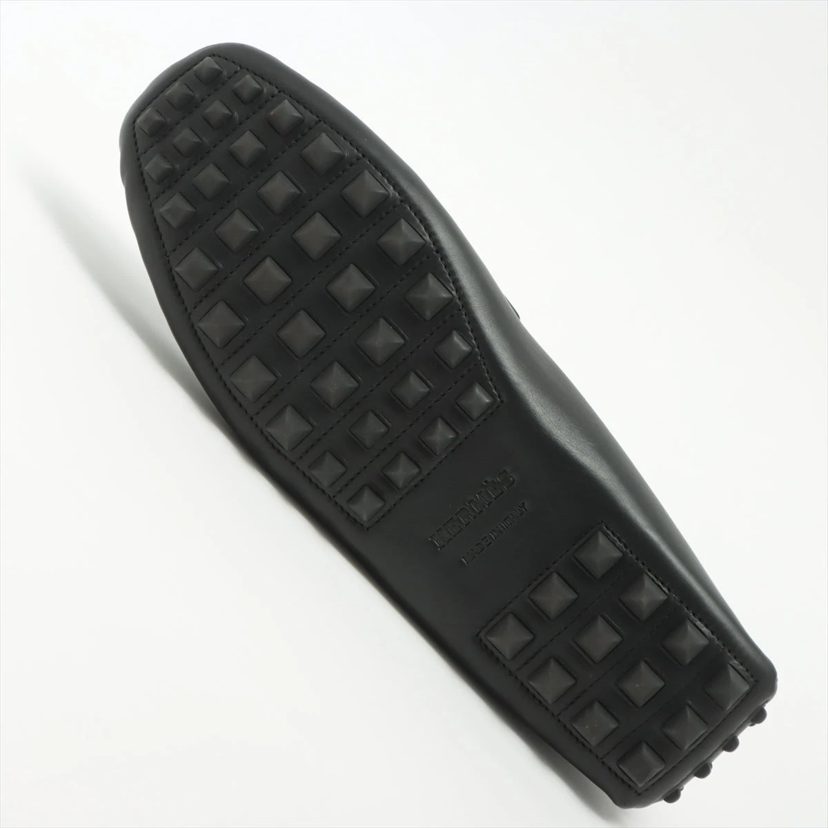 エルメス レザー ドライビングシューズ 41 メンズ ブラック Hロゴ 箱