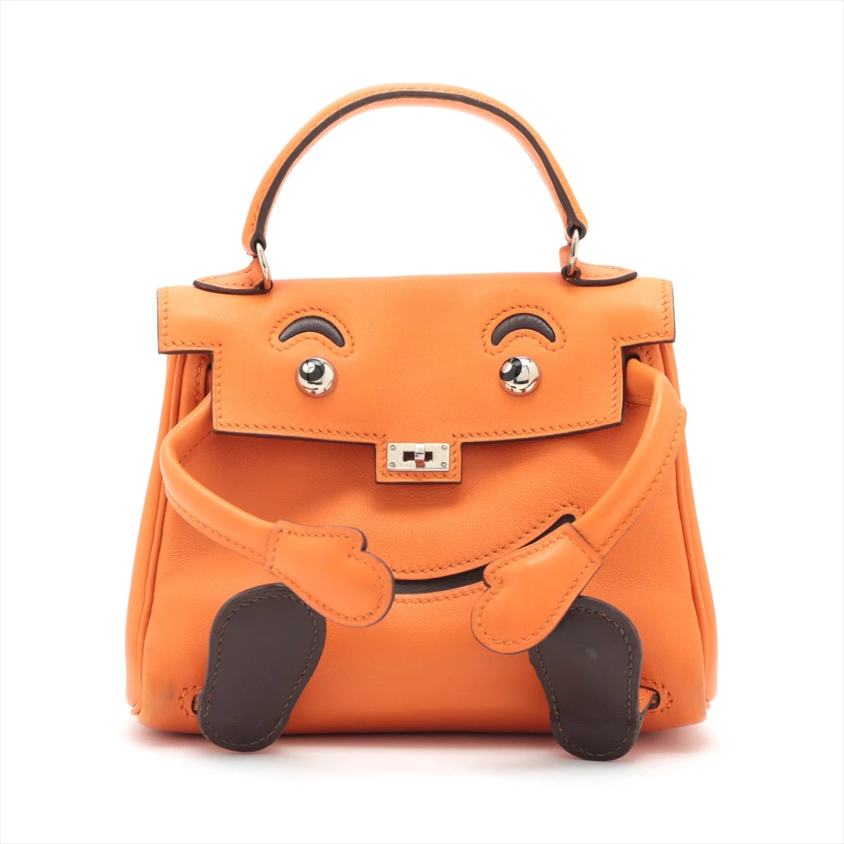 エルメス ルーリー オレンジ ブラック リバーシブル バングル シルバー 208 HERMES エルメス エアシルク 44 シルク ブルー オレンジ