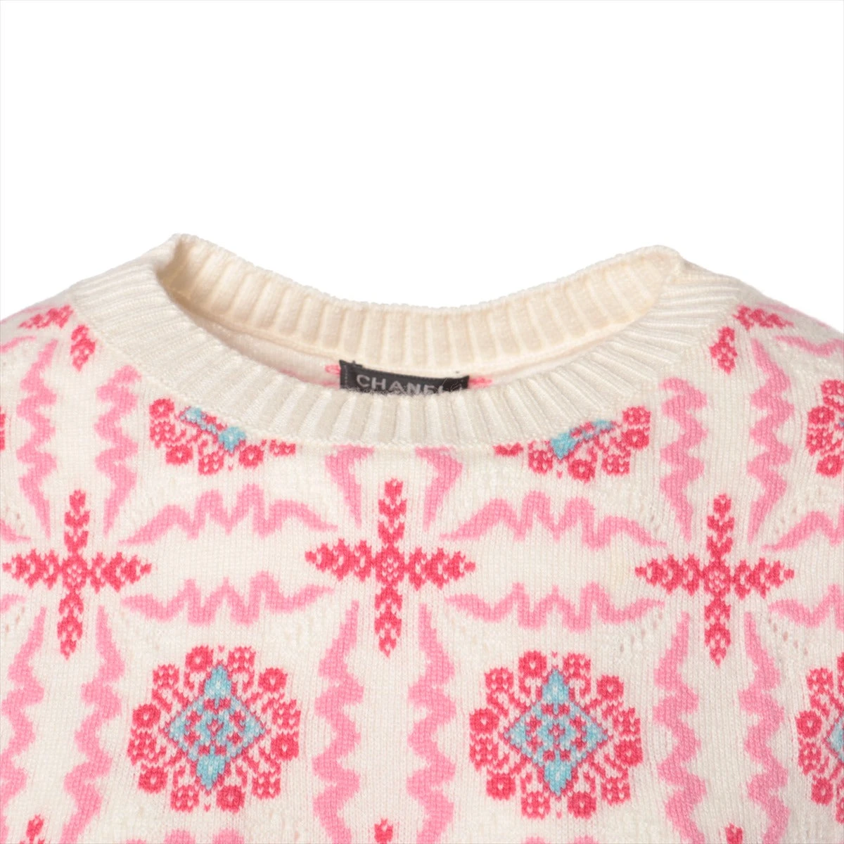 訳有P58213CHANELシャネルカシミヤ長袖ワンピース36白アイボリー 訳有P58213CHANELシャネルカシミヤ長袖ワンピース36白アイボリー