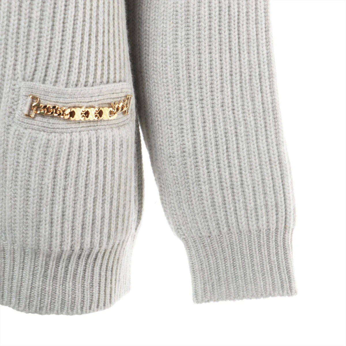 セリーヌ エディ期 カシミヤ カーディガン XS グレー 2A86X2070