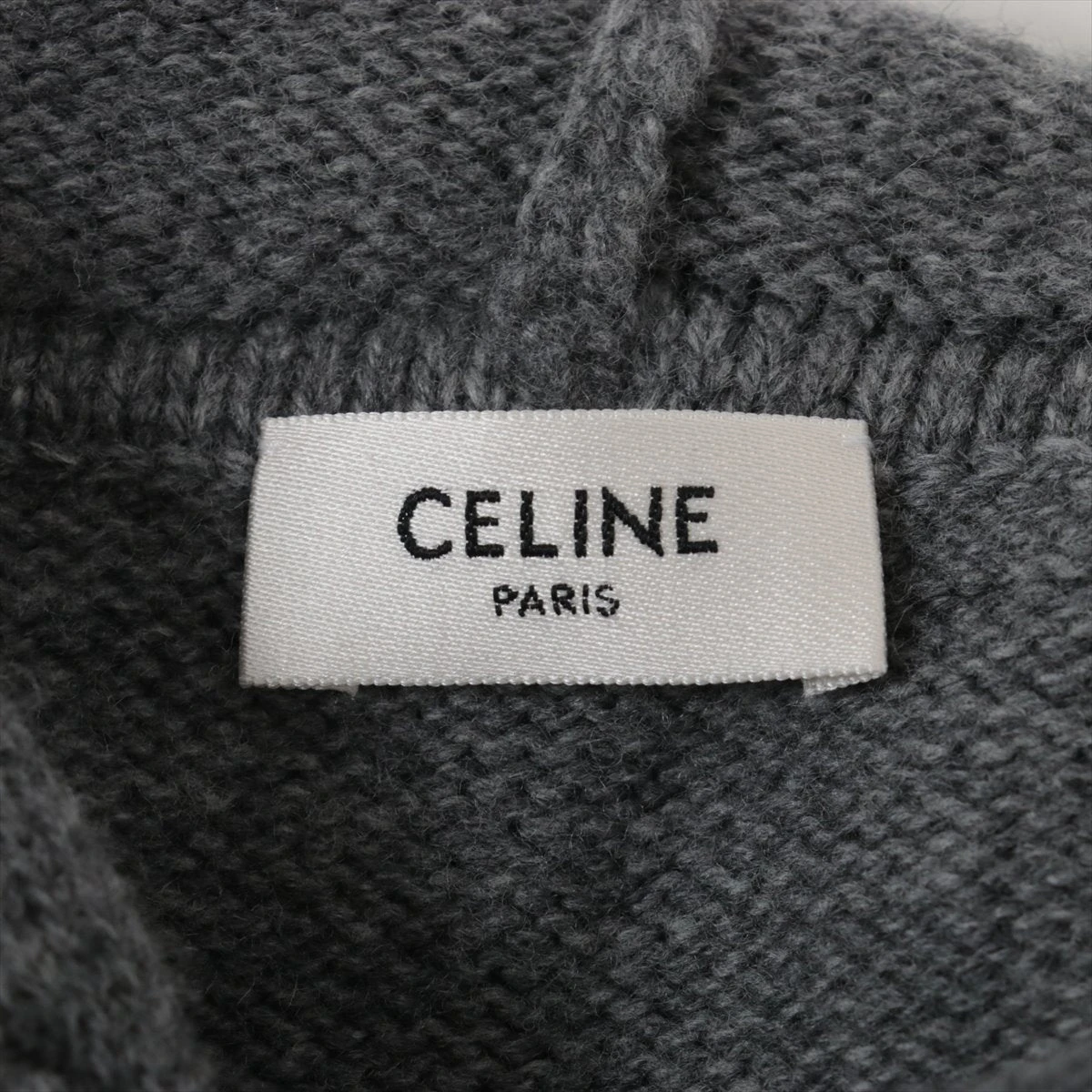 CELINE ウール＆カシミア トリオンフ刺繍 ニット パーカー CELINE ウール＆カシミア トリオンフ刺繍 ニット パーカー