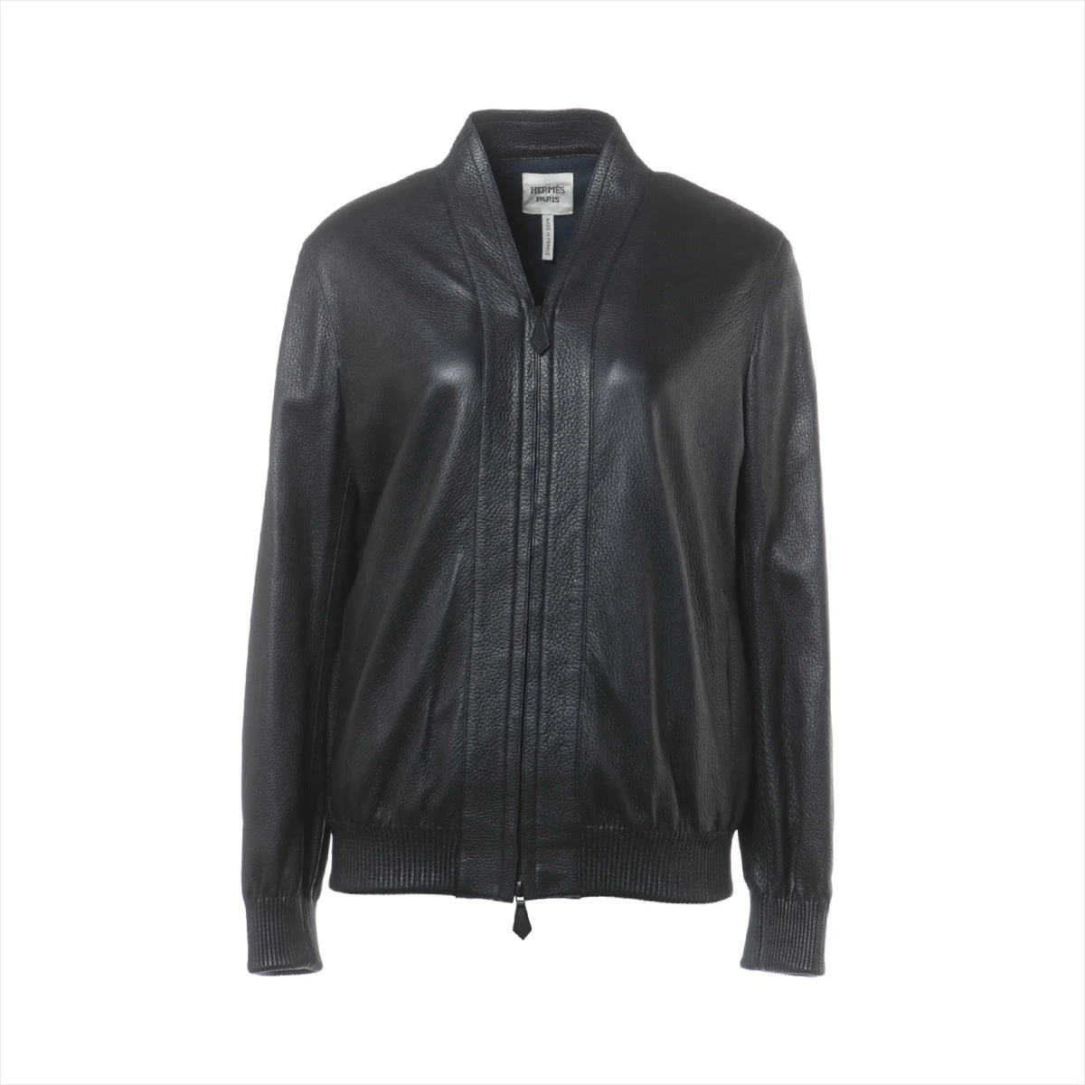 HERMES エルメス ライダース レザー ジャケット ブラック 34