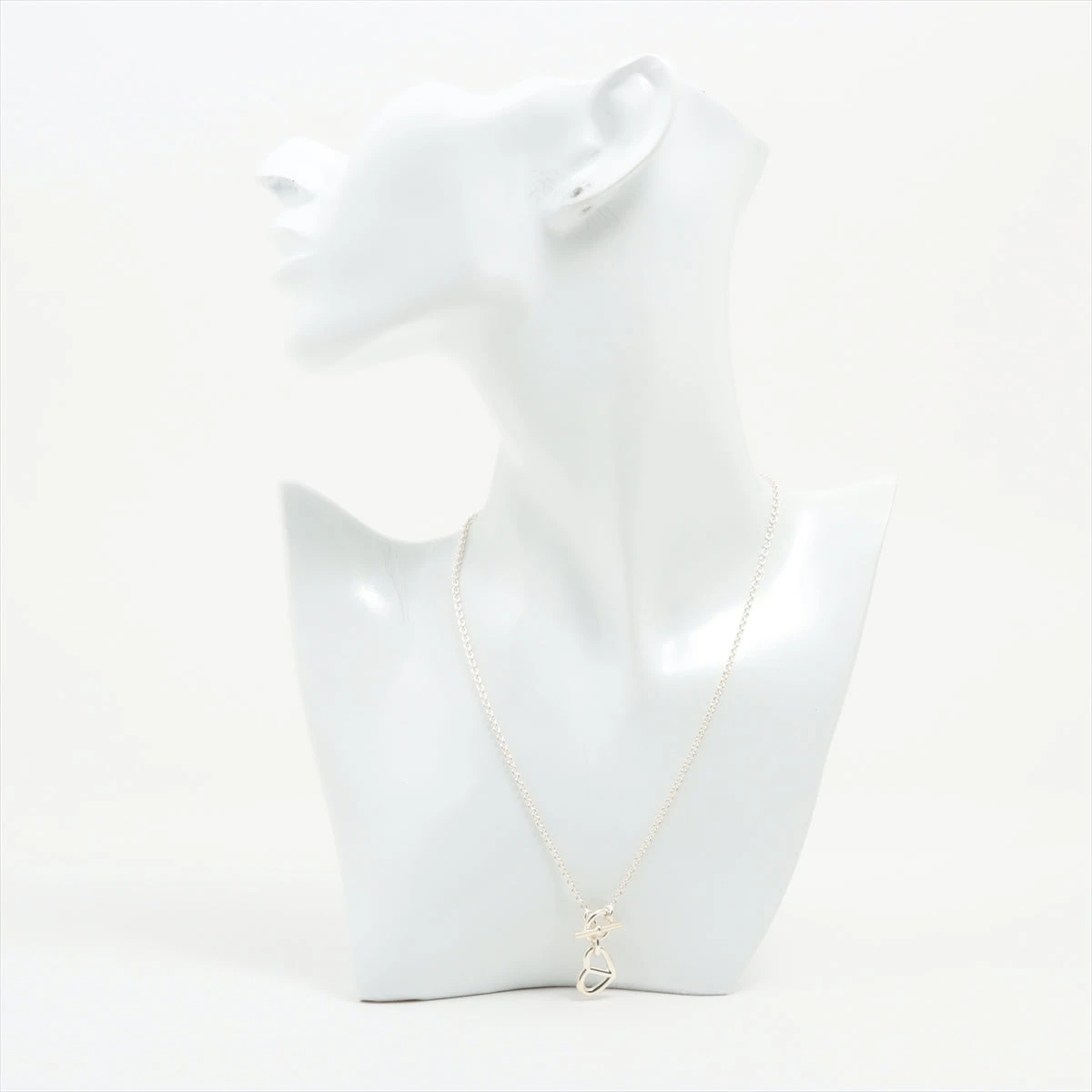 エルメスシルバーシェークダンクルネックレス ハート約45cm エルメスシルバーシェークダンクルネックレス ハート約45cm