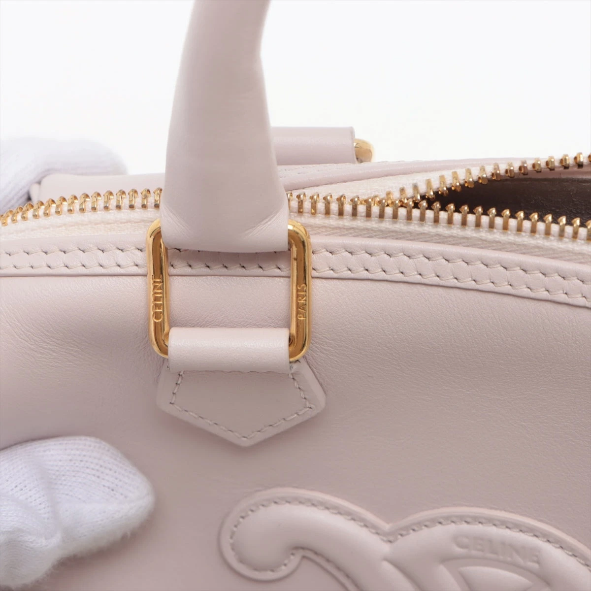 【CELINE】ミニ ボストントリオンフバッグピンク 10p043esm25bd Celine Pink Leather Mini Triomphe Crossbody Bag | Yoogi's Closet