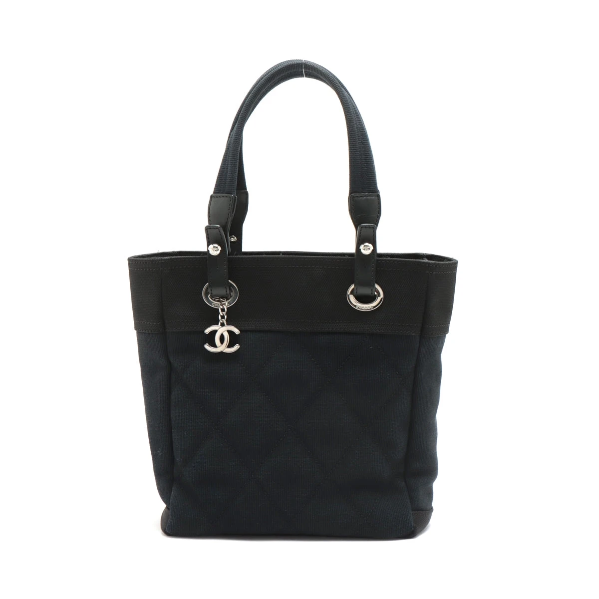 シャネル　パリビアリッツ　トートＰＭ シャネル パリビアリッツPM キャンバス×レザー トートバッグ ブラック