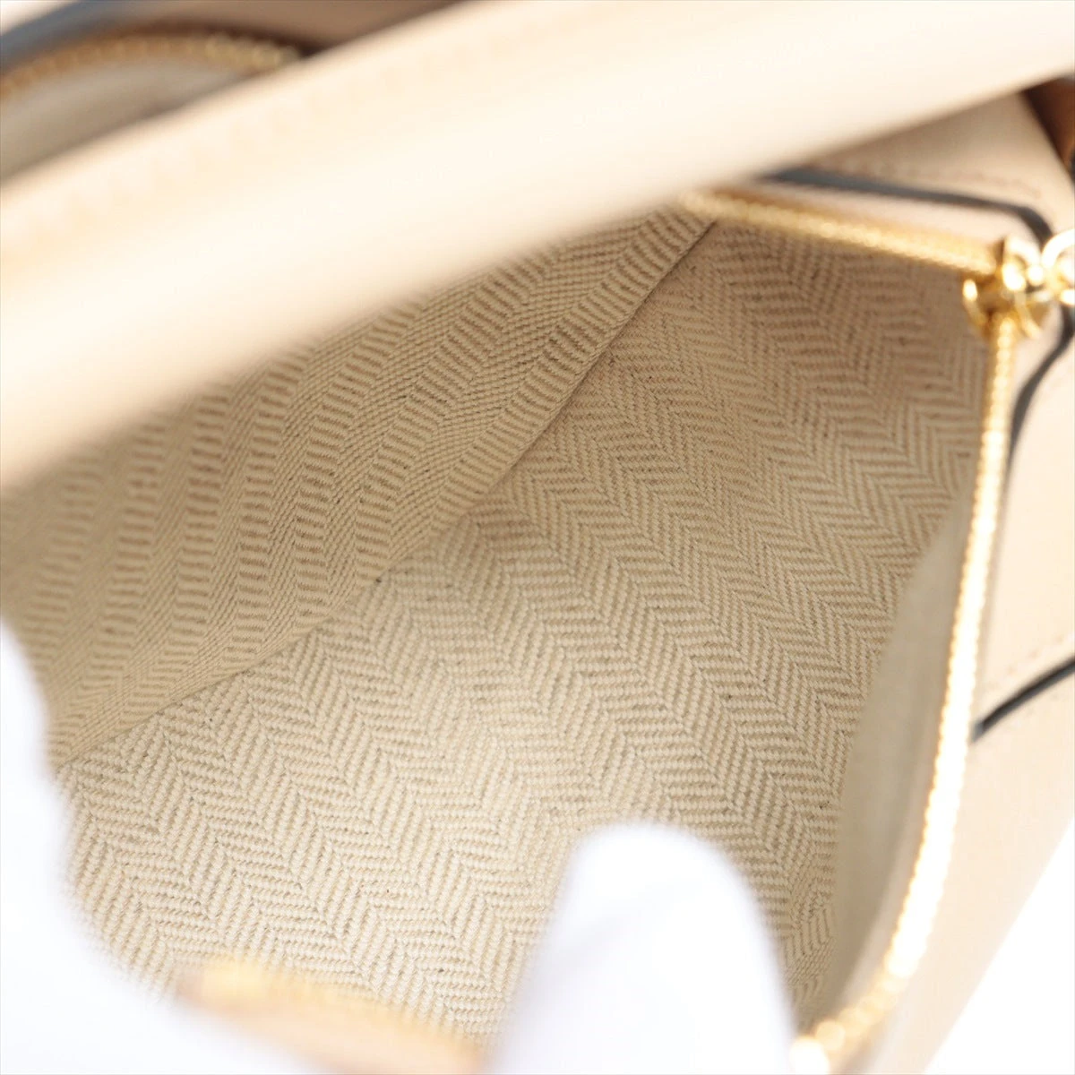 ロエベ ミニパズルバッグ レザー 2WAYハンドバッグ ベージュ