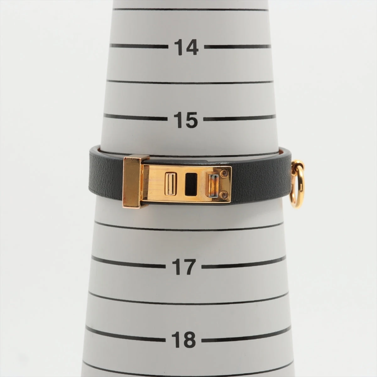 エルメス ミニドッグ ブレスレット GP×革 ブラック A2092502｜中古