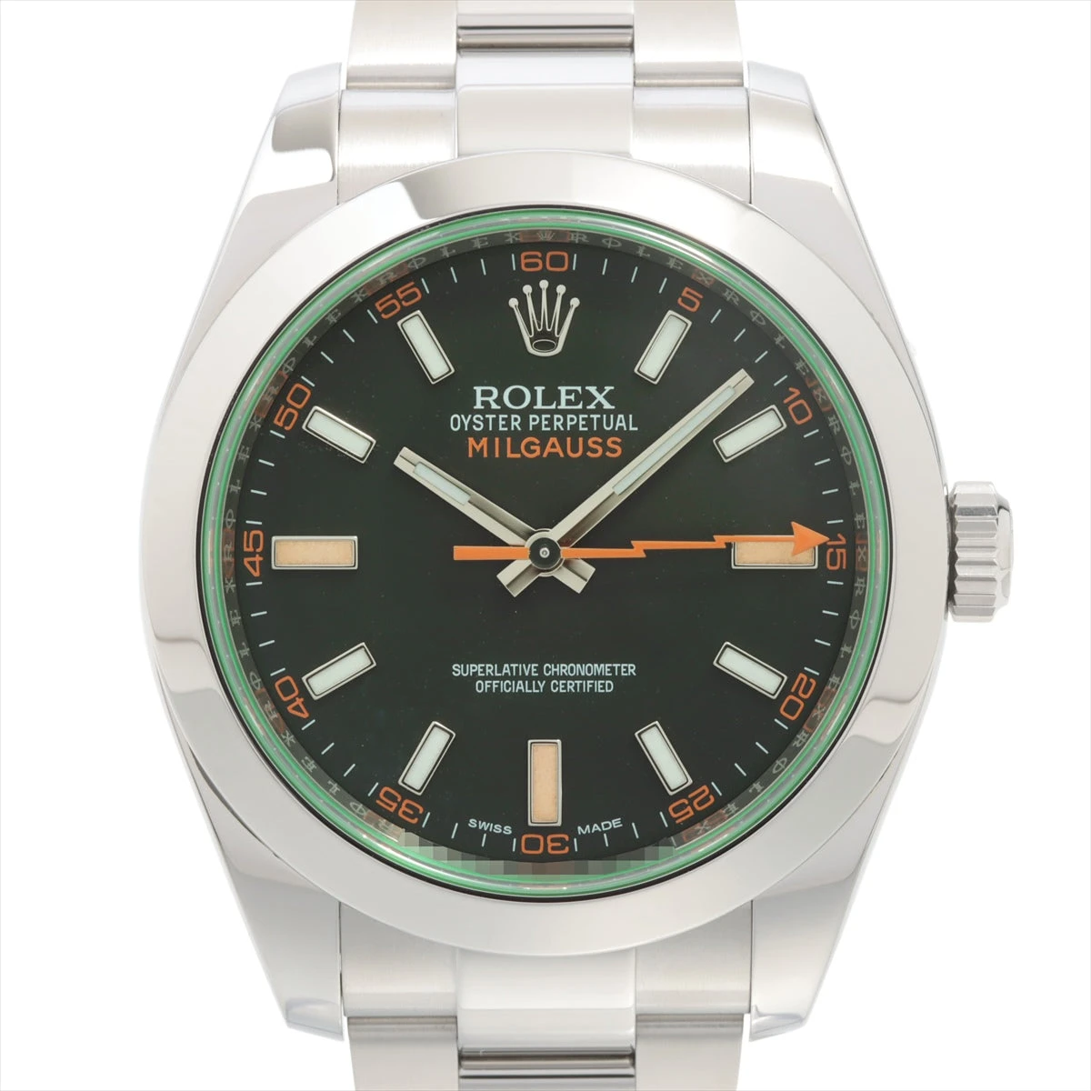 ロレックス ミルガウス 116400GV オイスターブレスレット 黒