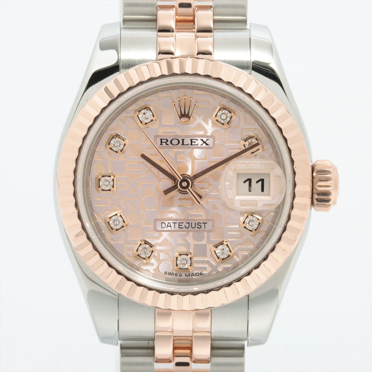 ロレックス デイトジャスト 179171G SS×PG AT ピンクホリコン文字盤 あまりごま4