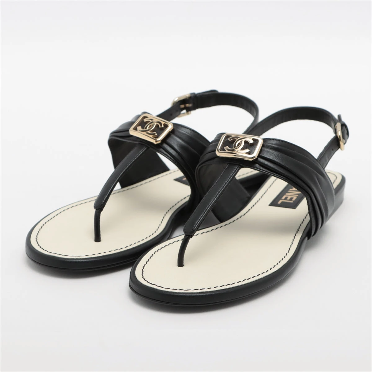 ⭐︎美品♡CHANEL ブラックレザーサンダル 37C 楽天市場】【新品】 シャネル サンダル 37Cサイズ 約24cm