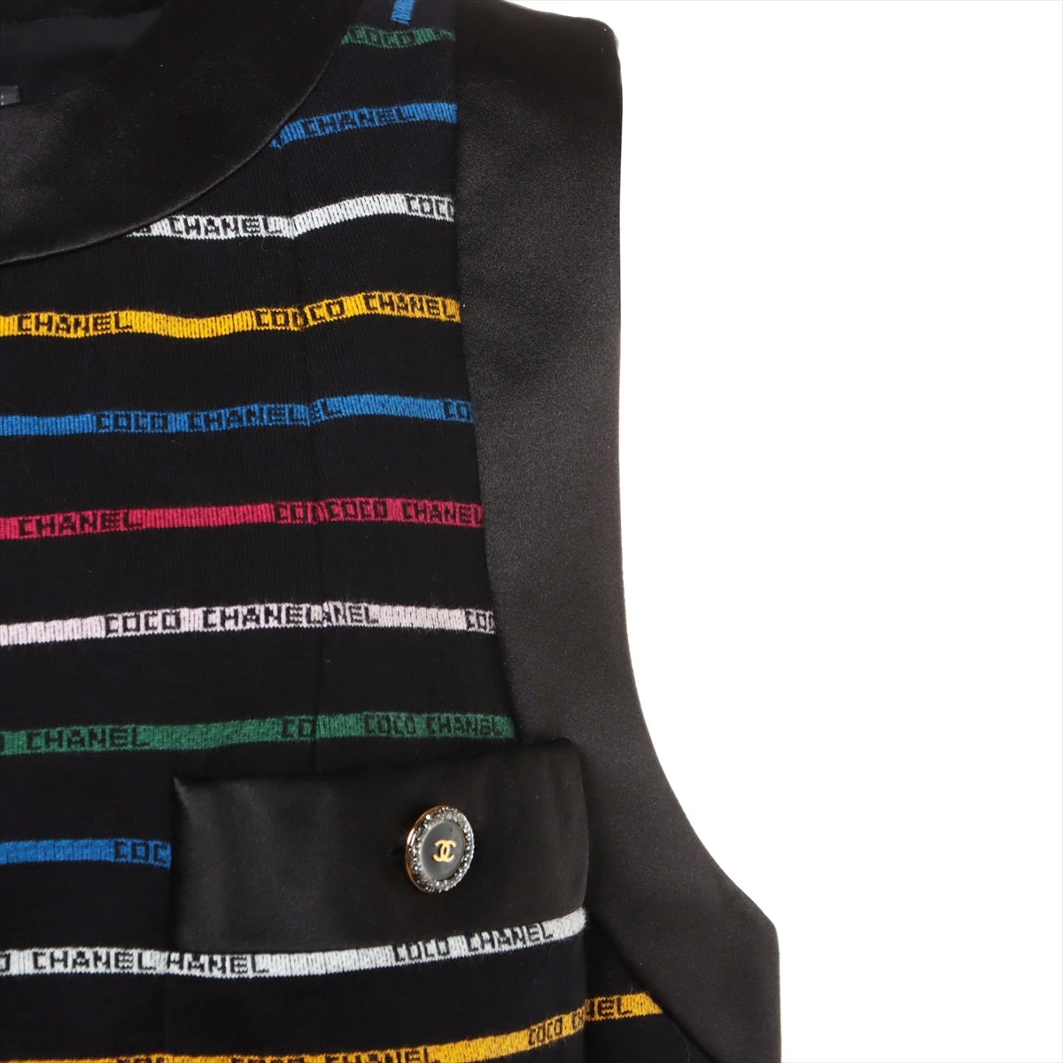 シャネル ココボタン 22SS コットン ノースリーブワンピース 42