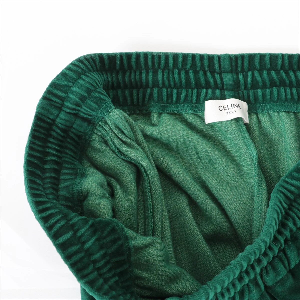 セリーヌ 22AW コットン×ナイロン パンツ L メンズ グリーン 