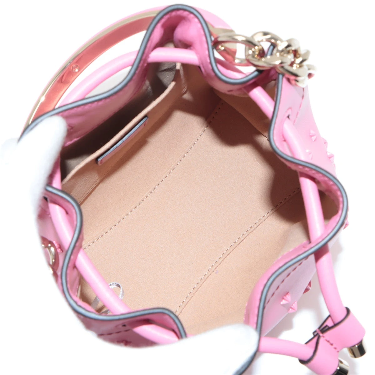 美品 ジミーチュウ レザー 2WAY ショルダーバッグ ボンボン ロゴ型押し 紫 美品 ジミーチュウ レザー 2WAY ショルダーバッグ ボンボン ロゴ