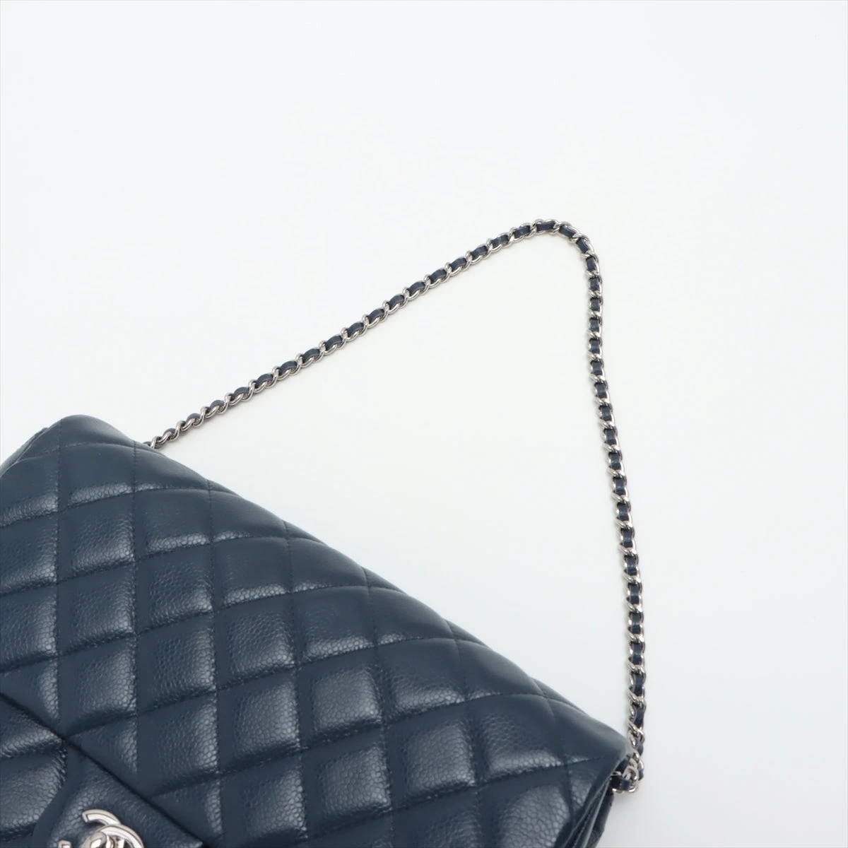 CHANEL　マトラッセ　OLD　ビコローレ　ネイビー シャネル マトラッセ キャビアスキン チェーンショルダーバッグ