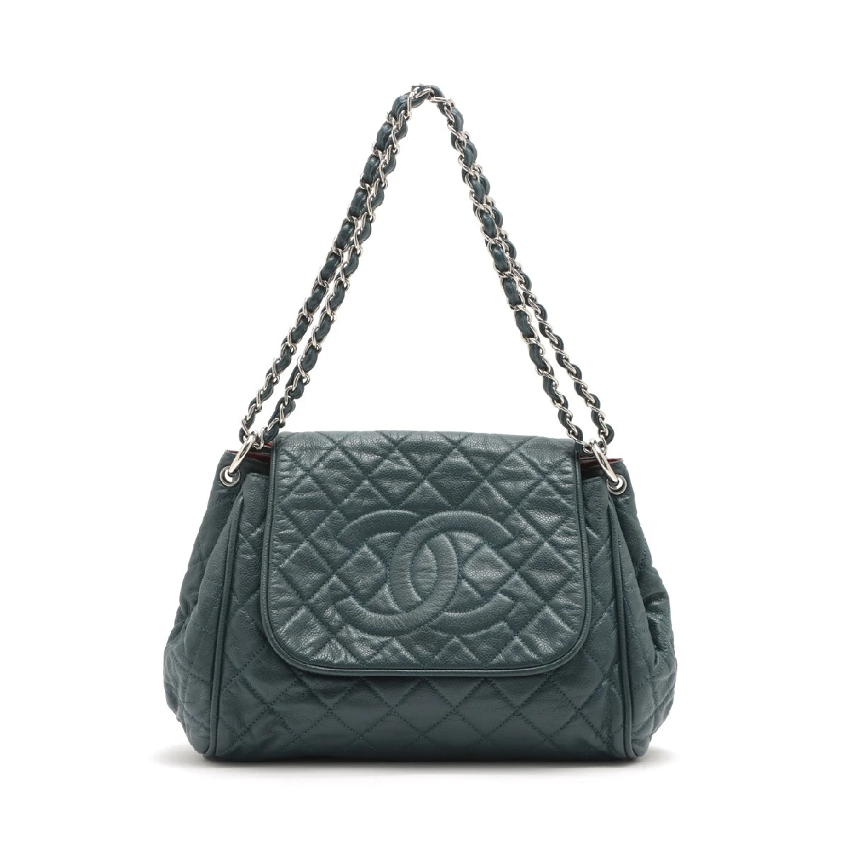 シャネル マトラッセ キャビアスキン ショルダーバッグ ネイビー