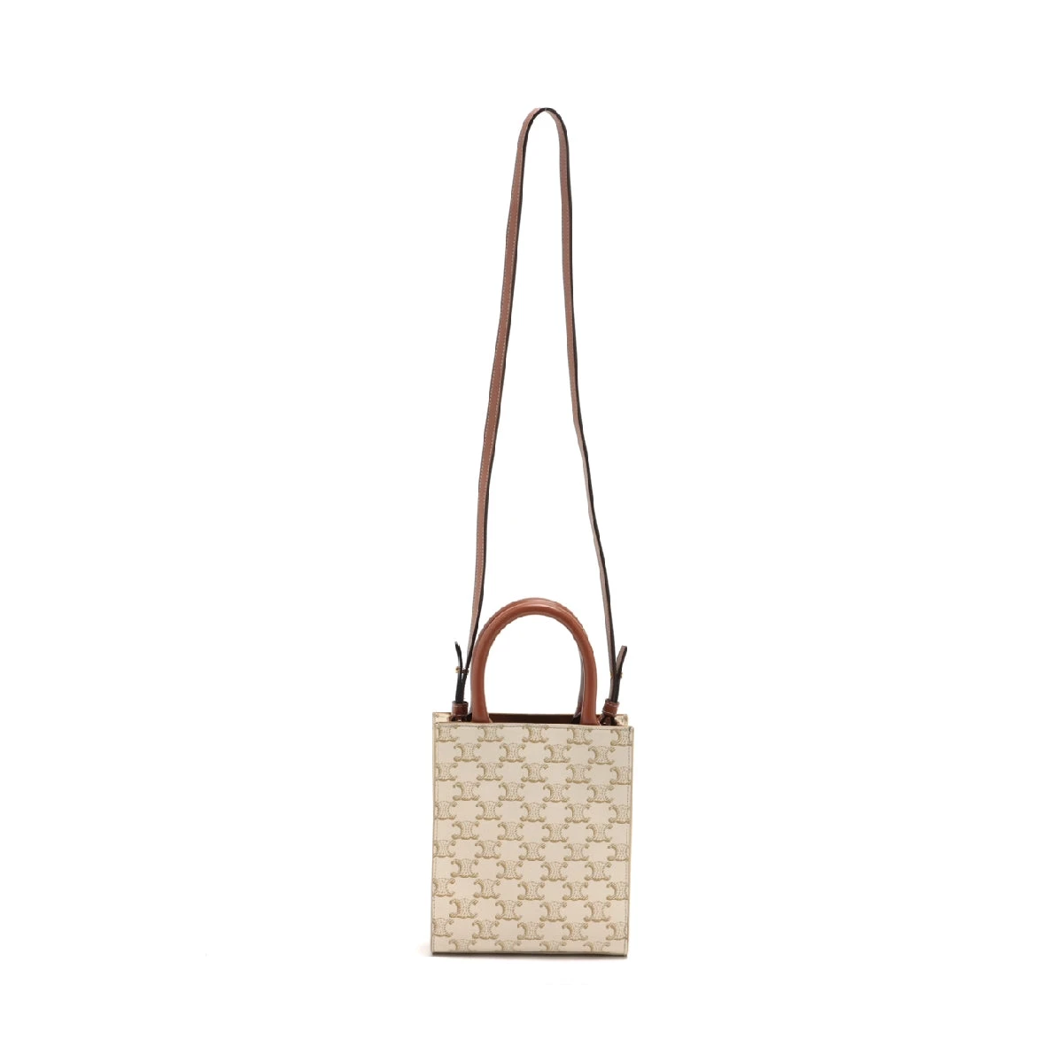 ✨極美品✨CELINE トリオンフ ミニバーティカルカバ ２way✨正規品✨ セリーヌ トリオンフ ミニバーティカルカバ PVC×レザー 2WAY