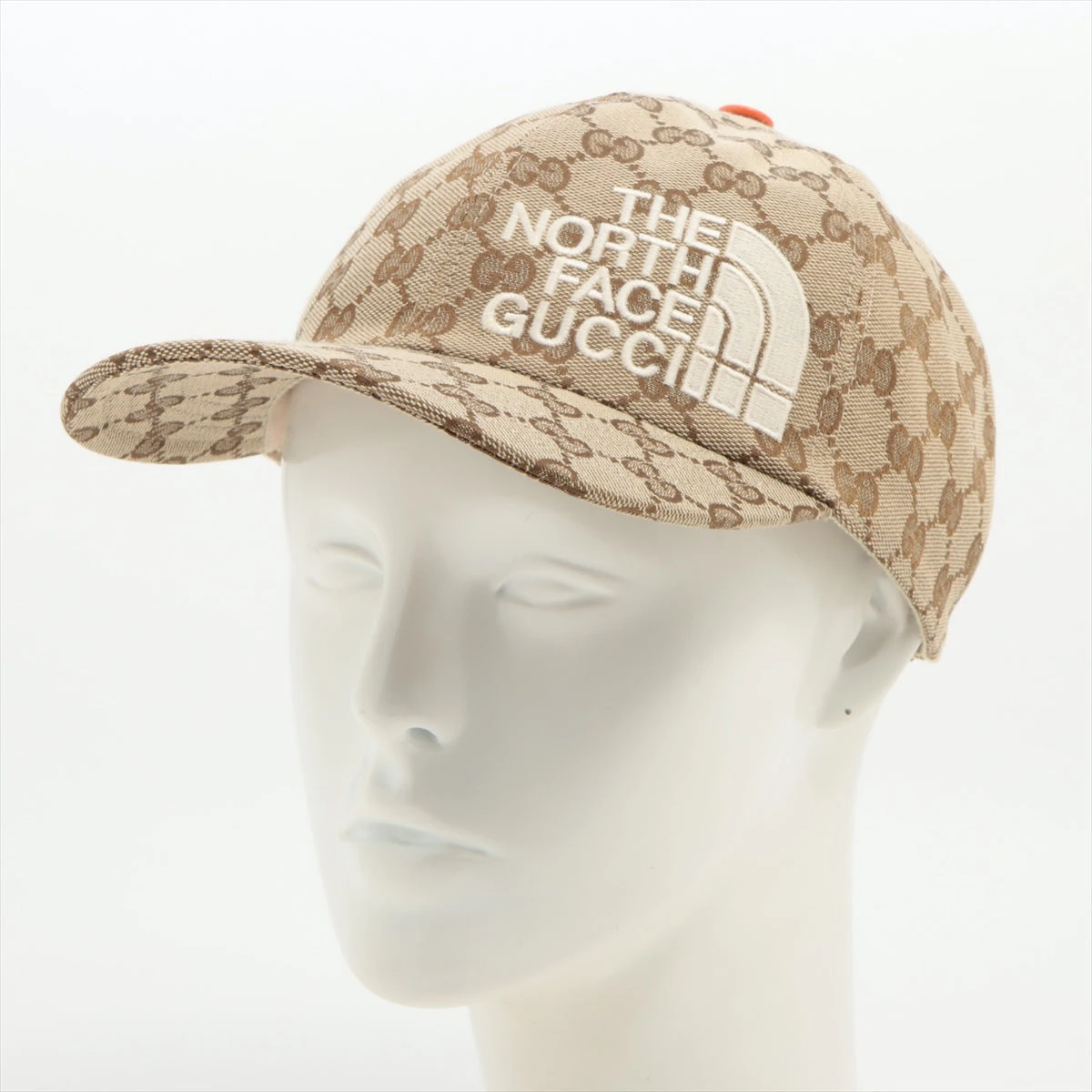 GUCCI ベージュ コットンキャップ　ノースフェイス グッチ×ノースフェイス キャップ コットン×ポリエステル