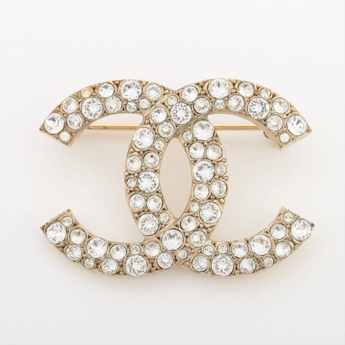 シャネル ココマーク C20C ブローチ GP×ラインストーン ゴールド