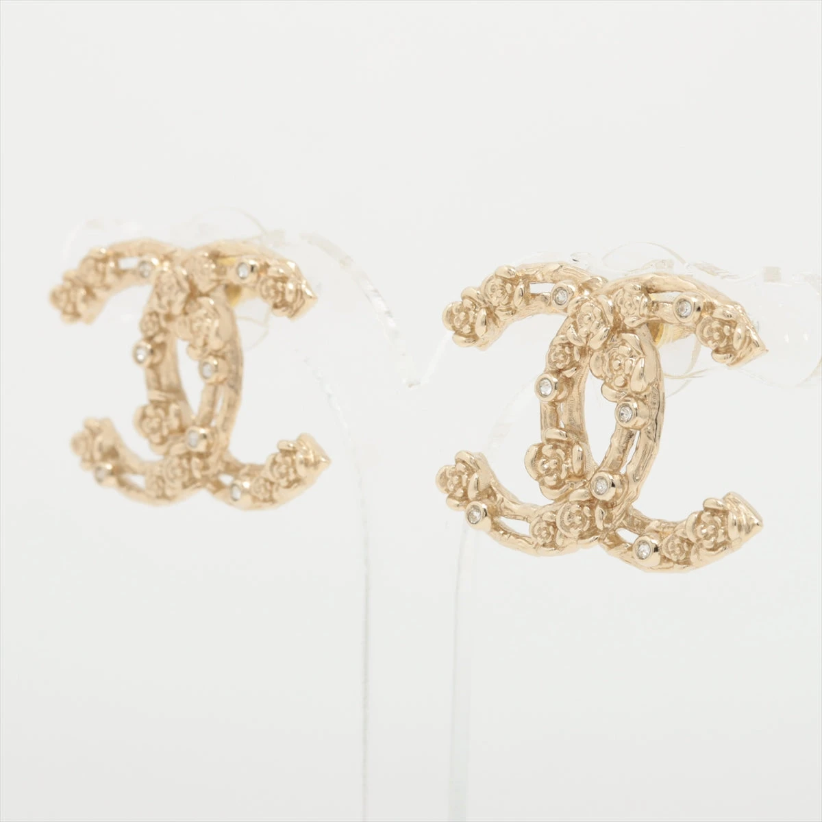 ピアス ゴールドCC ラインストーンココマーク □シャネル□CHANEL□ピアス□ココマーク□CCマーク□ロゴピアス