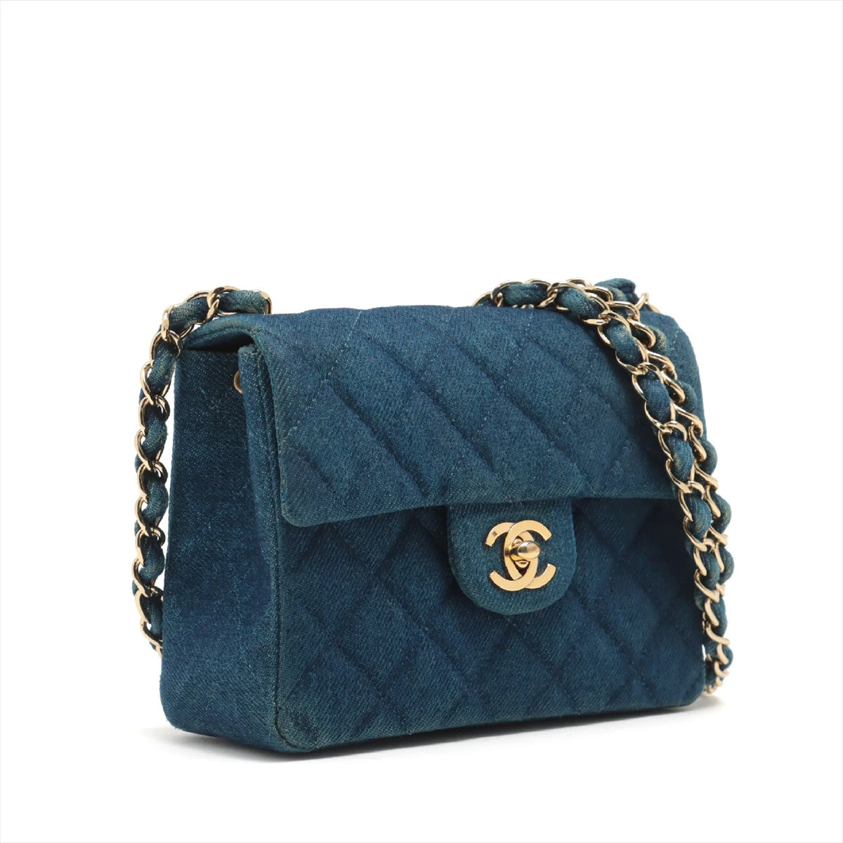 CHANEL★シャネル ミニマトラッセシングルフラップブルーAランク シャネル ミニマトラッセ デニム シングルフラップ シングル