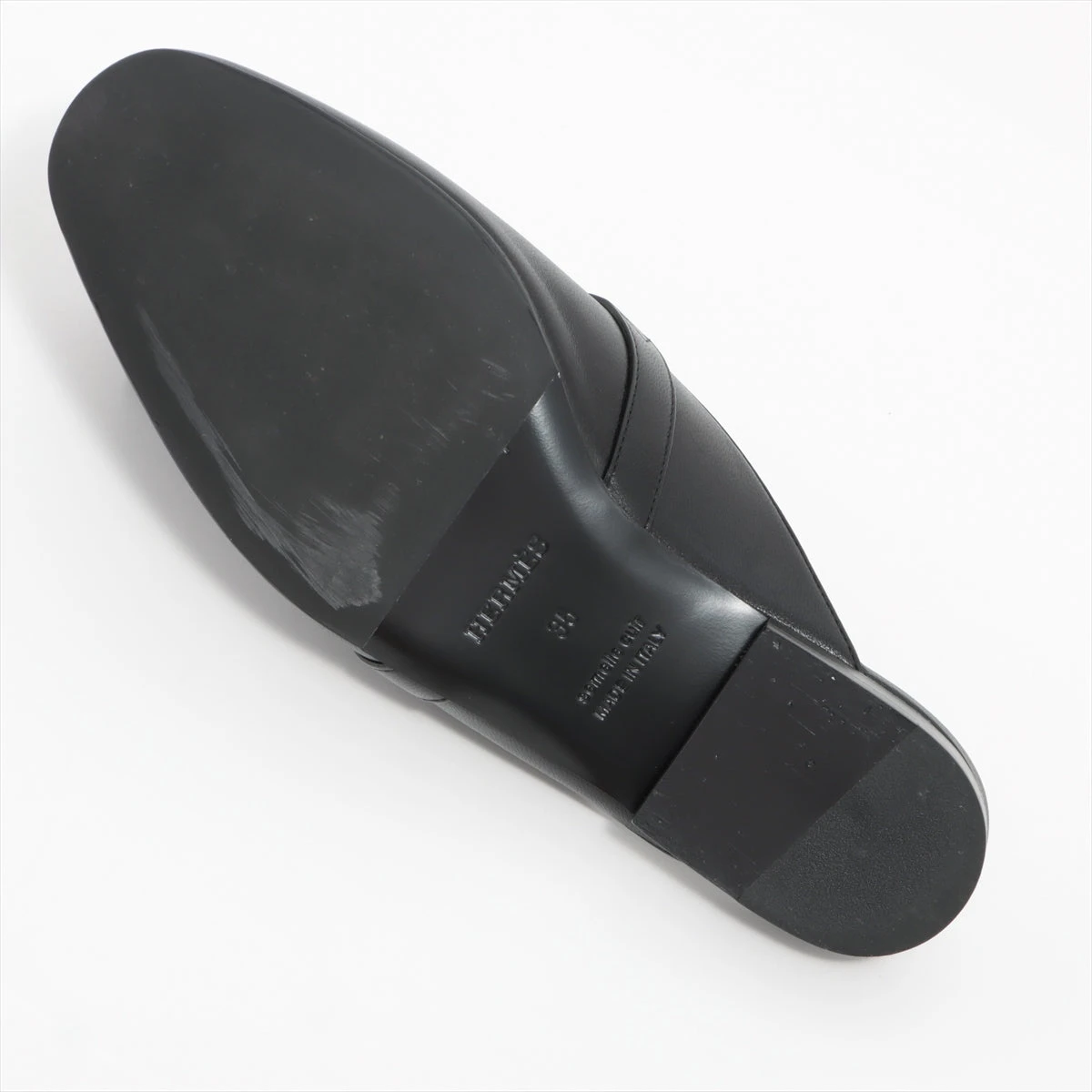 エルメス オズ レザー ミュール 35 レディース ブラック ケリー金具 箱