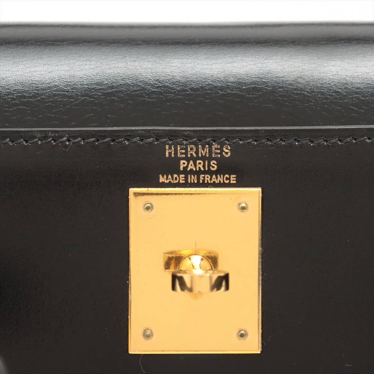 エルメス ケリー28 ボックスカーフ ブラック ゴールド金具 ○P:1986年 