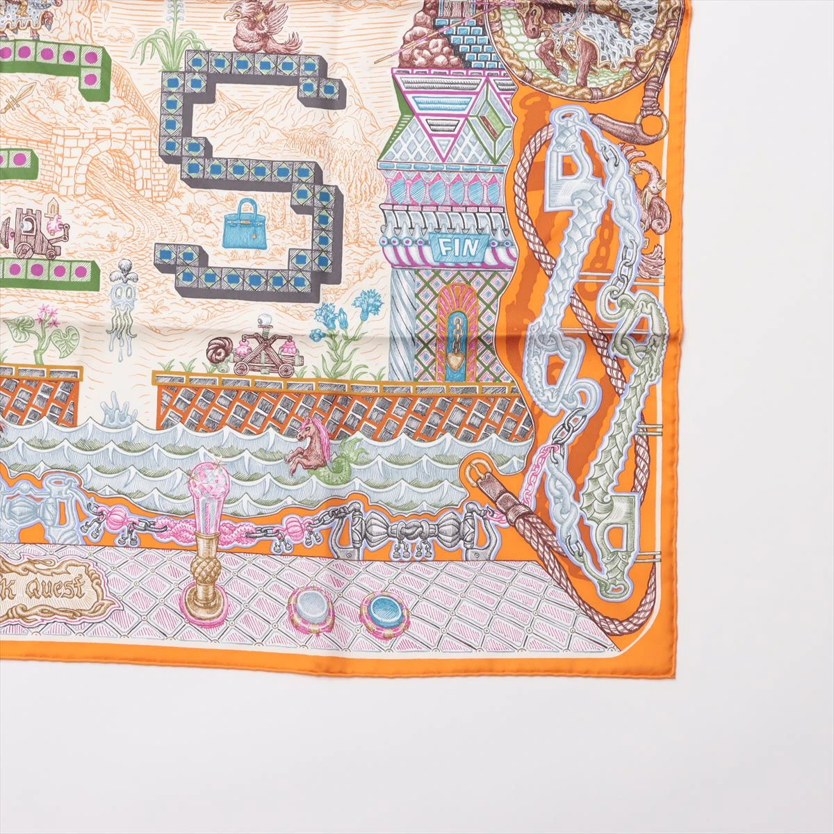 HERMES シルクスカーフ90cm 《スーパー・シルク・クエスト