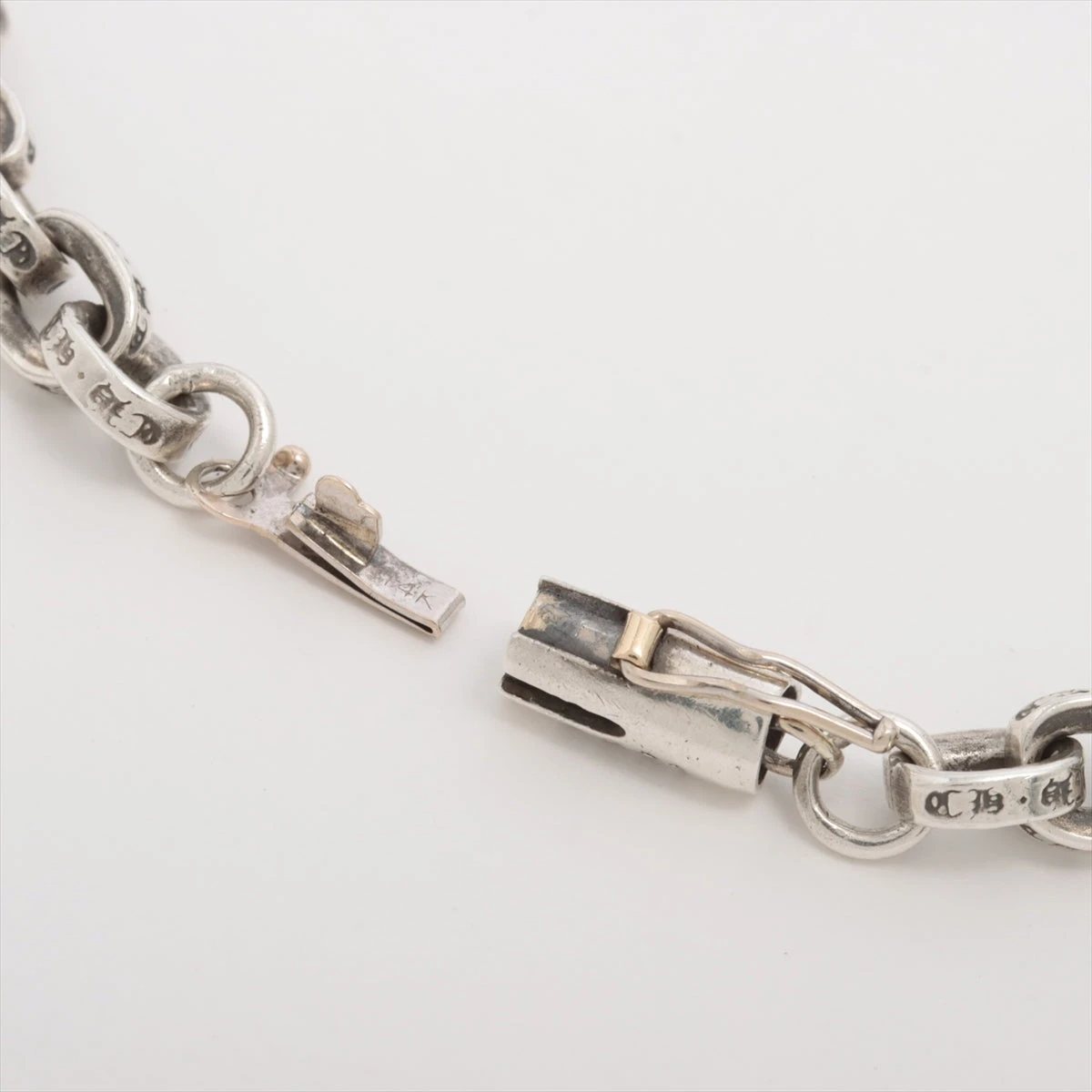 シルバー925 ペーパーチェーン　ブレスレット　20cm クロム　人気　2-33 シルバー925ペーパーチェーンブレスレット 20cm刻印クロムハーツ