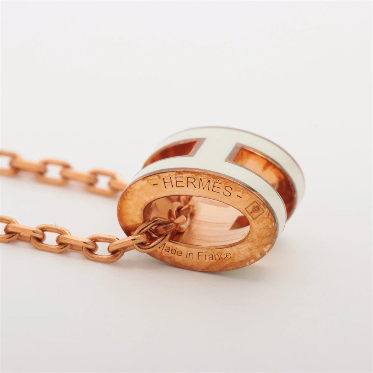 HERMES エルメス ポップアッシュ Hネックレス ホワイトゴールド GP エルメス ミニポップアッシュH GP ネックレス ホワイト×ゴールド