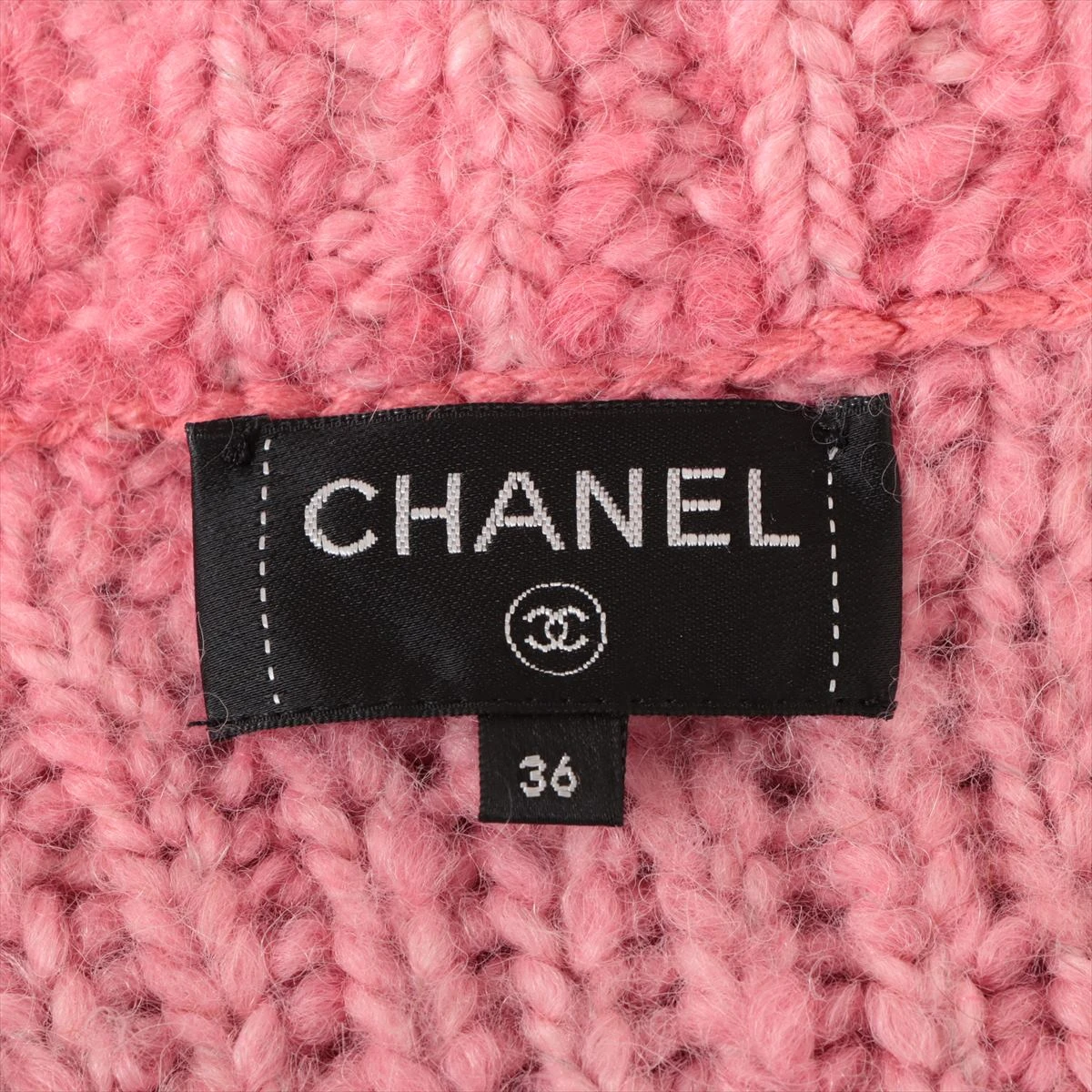 【シャネル】カシミヤ ジャケット モヘア & アルパカ シャネル ココボタン 20K アルパカ×ナイロン×ウール ニット