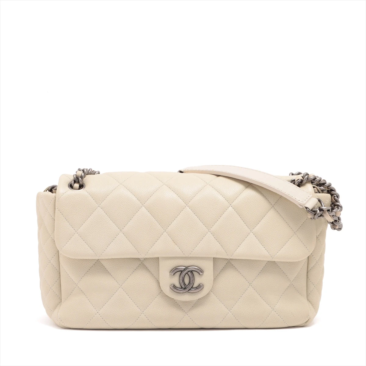 CHANEL キャビアスキン CHANEL シャネル キャビアスキン エナメルフレーム ココマーク