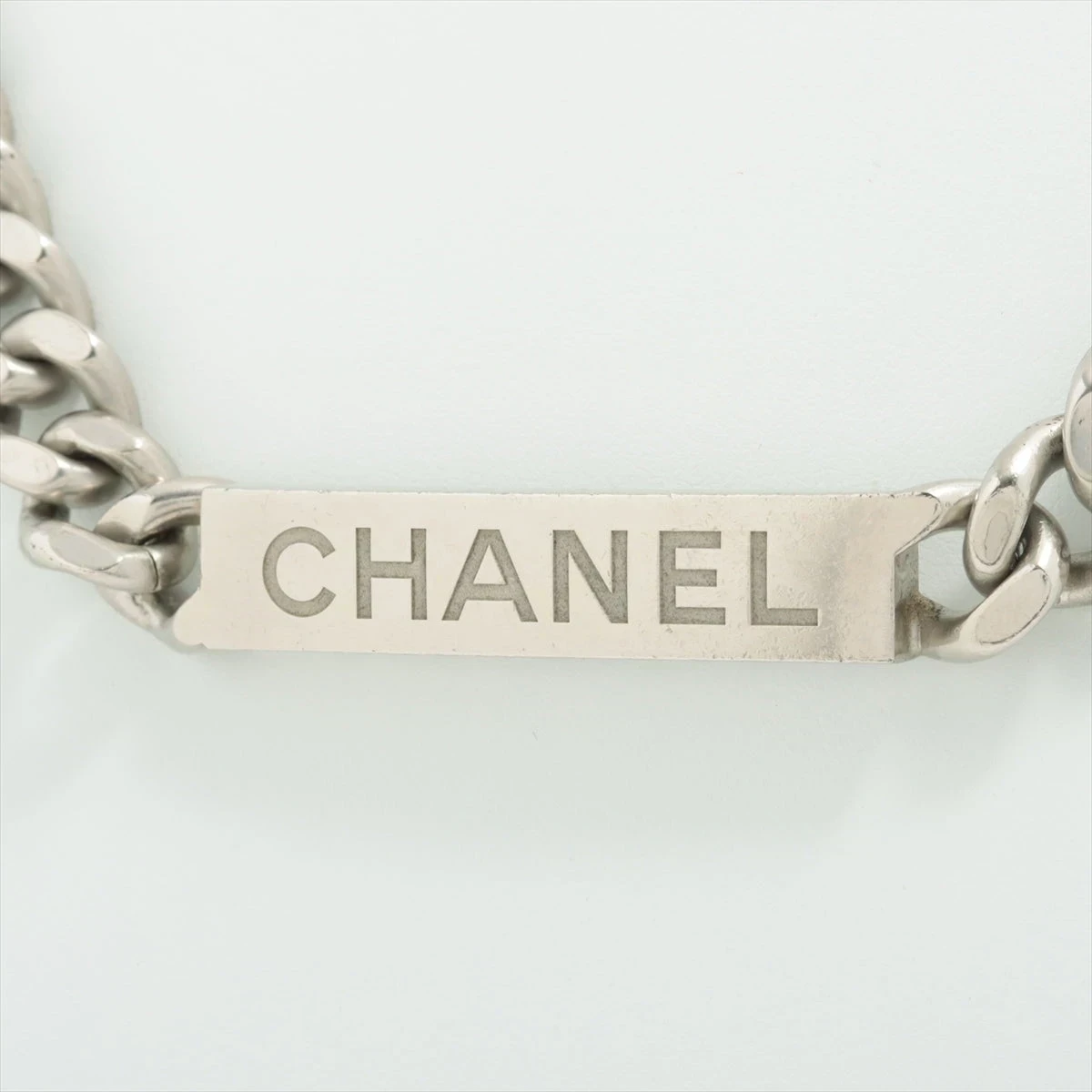 チキンCHANEL シルバー ロゴネックレス シャネルココマーク ネックレス ブラウン シルバー金具 02C刻印