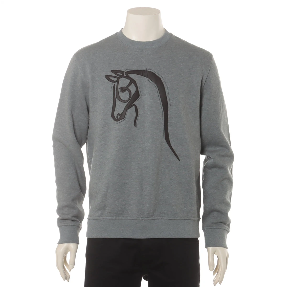 エルメス 21AW コットン スウェット S メンズ グレー 12-5745 ホース  