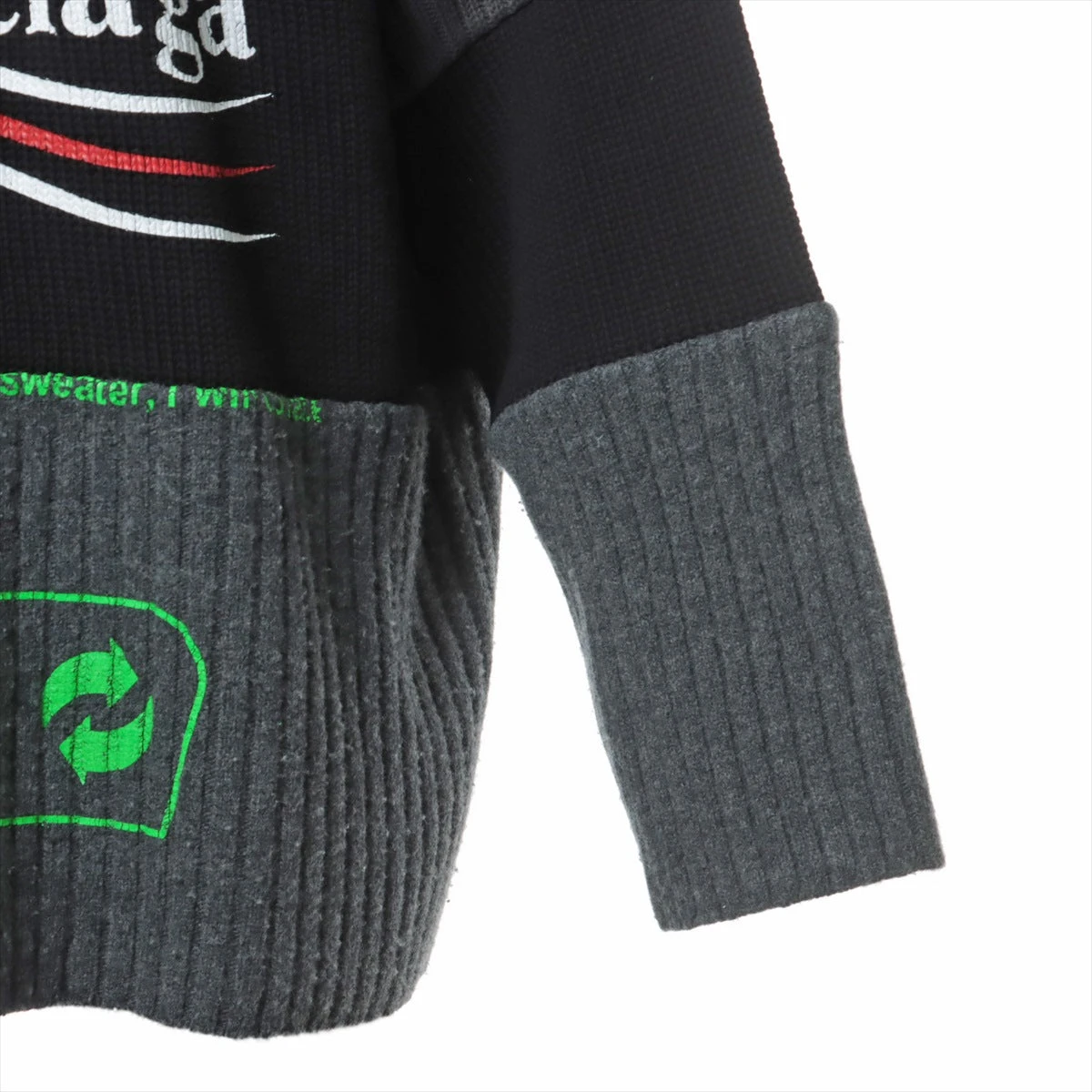 バレンシアガ 21AW コットン×ウール ニット XS メンズ ブラック バレンシアガ 21AW コットン×ウール ニット XS メンズ ブラック