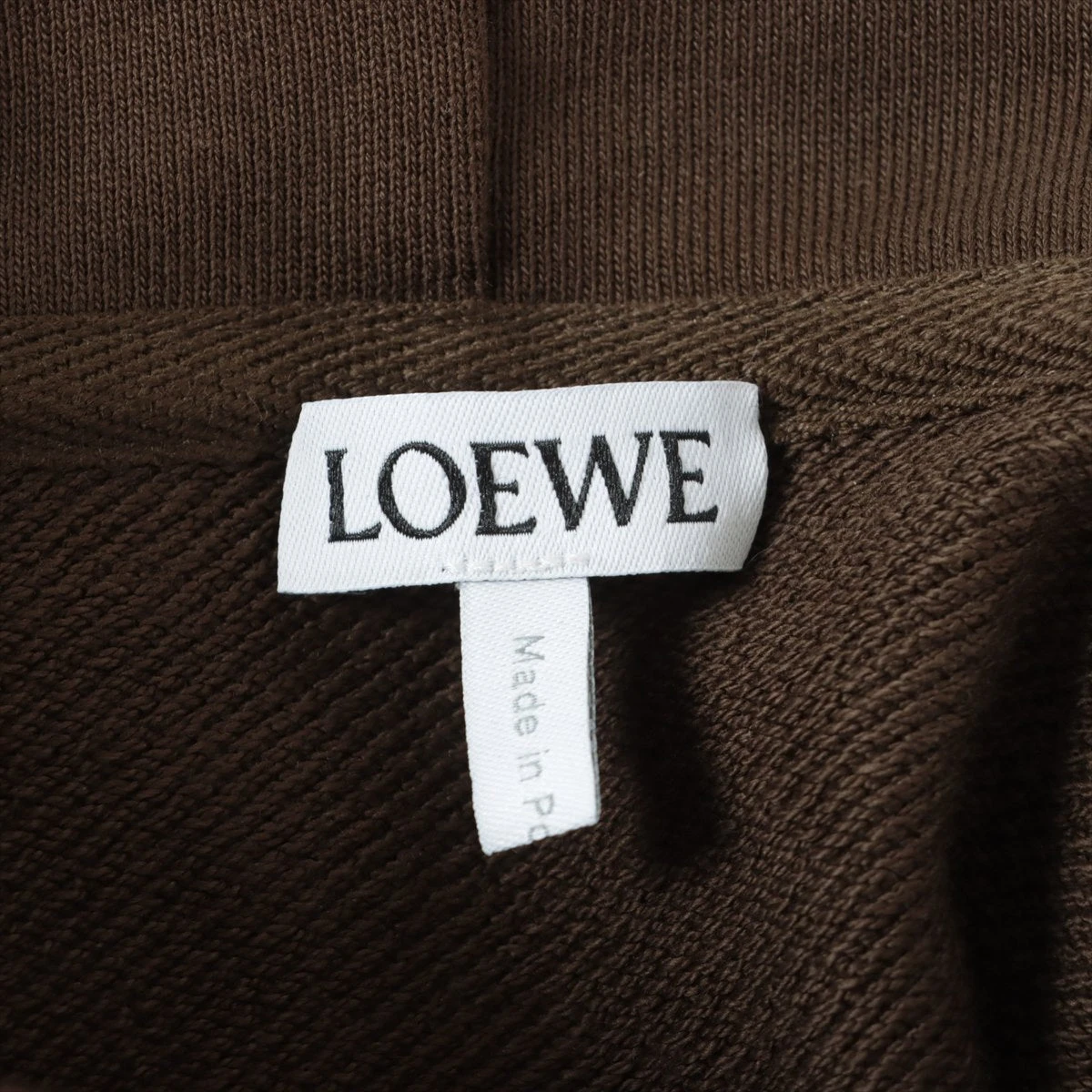 ロエベ アナグラム 22AW コットン×レザー パーカー S メンズ