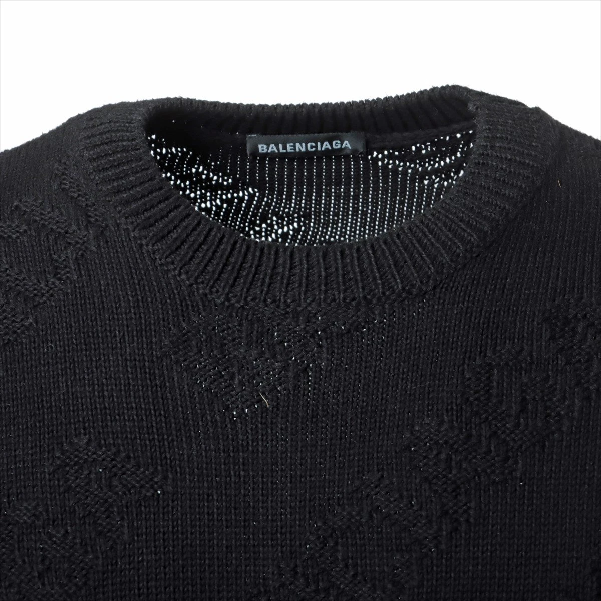 バレンシアガ 19AW コットン ニット XS メンズ ブラック 599870
