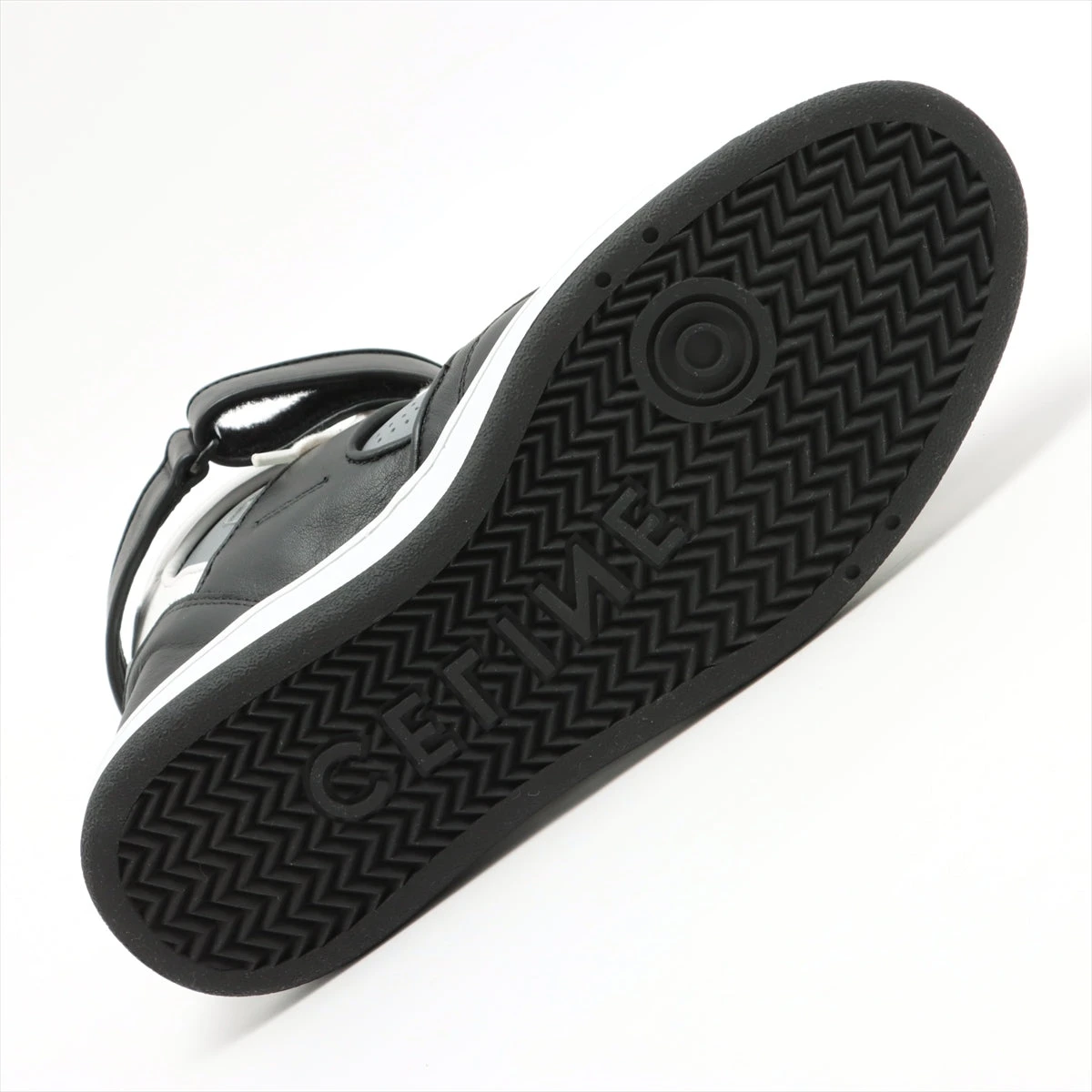 セリーヌ レザー ハイカットスニーカー 42 メンズ ブラック×ホワイト