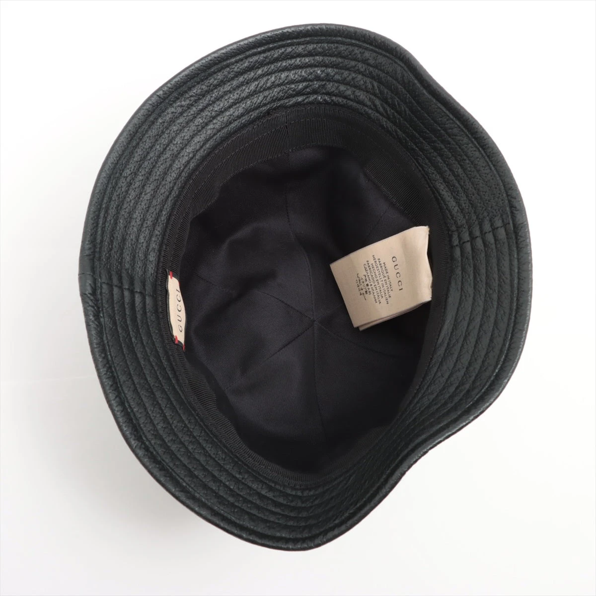 グッチ 116699 2754 ハット シェリー ハット ブラック 黒 レザー グッチ 116699 2754 ハット シェリー ハット ブラック 黒 レザー