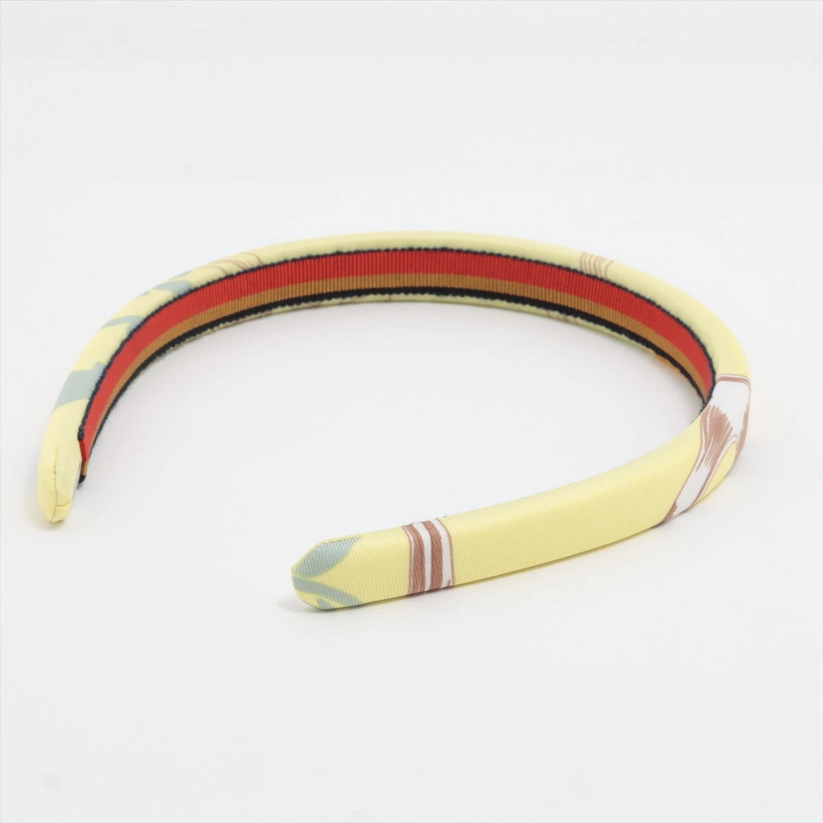 エルメスのカチューシャ、イエロー エルメス カチューシャ シルク イエロー A2194238｜中古ブランド