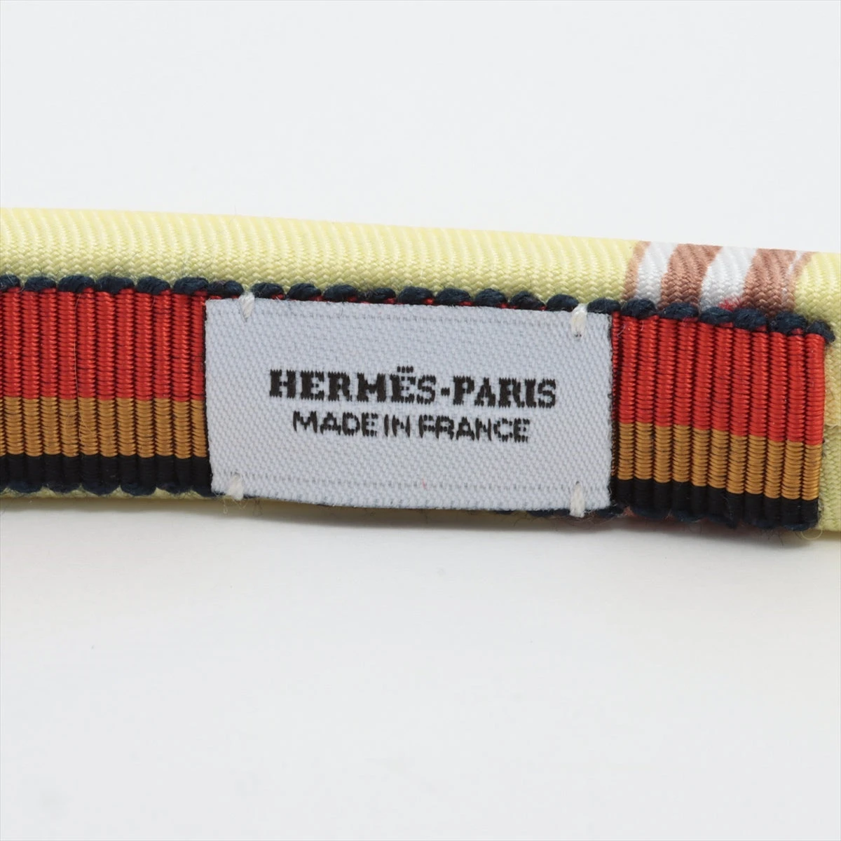 エルメス　カチューシャ　イエロー 名東】【HERMES】エルメス カチューシャ エルザ シルク イエロー
