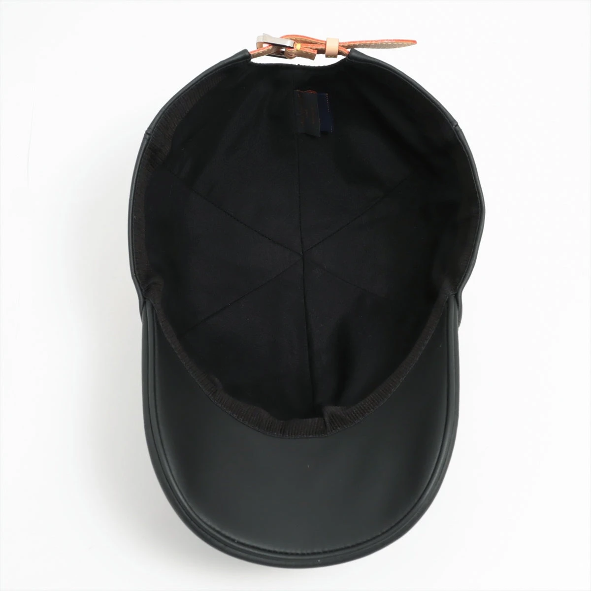 極美品　ルイヴィトン M76581 モノグラムシャドウ レザー キャップ 黒 LOUIS VUITTON】ルイ・ヴィトン キャップ・モノグラム・シャドウ